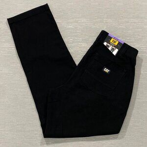 CAT Caterpillar Utility Work Pants Mens 30 x 32 Black Flex Waistband Cell Pocket